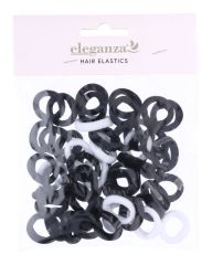 Eleganza Hårelastikker Sort Og Hvid (mini)