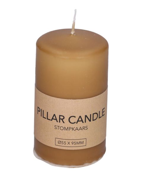Excellent Houseware Pillar Candle Brown 55 x 95 mm