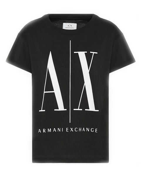 Armani Exchange Icon Period Women T-Shirt Sort Str. S