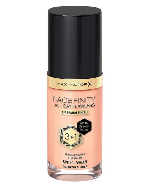 Max Factor Facefinity All Day Flawless 3In1 Foundation C50 Natural Rose Max Factor Facefinity All Day Flawless 3In1 Foundation C50 Natural Rose