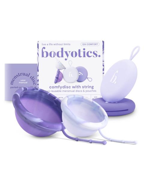 Bodyotics Comfydisc With String Two Reusable Menstrual Discs & Pouches