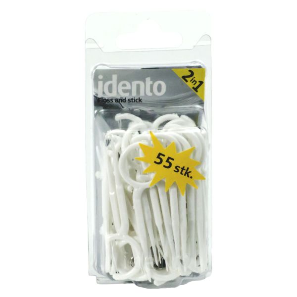 Idento Floss and Stick 2 in 1 Hvid (Assorted)